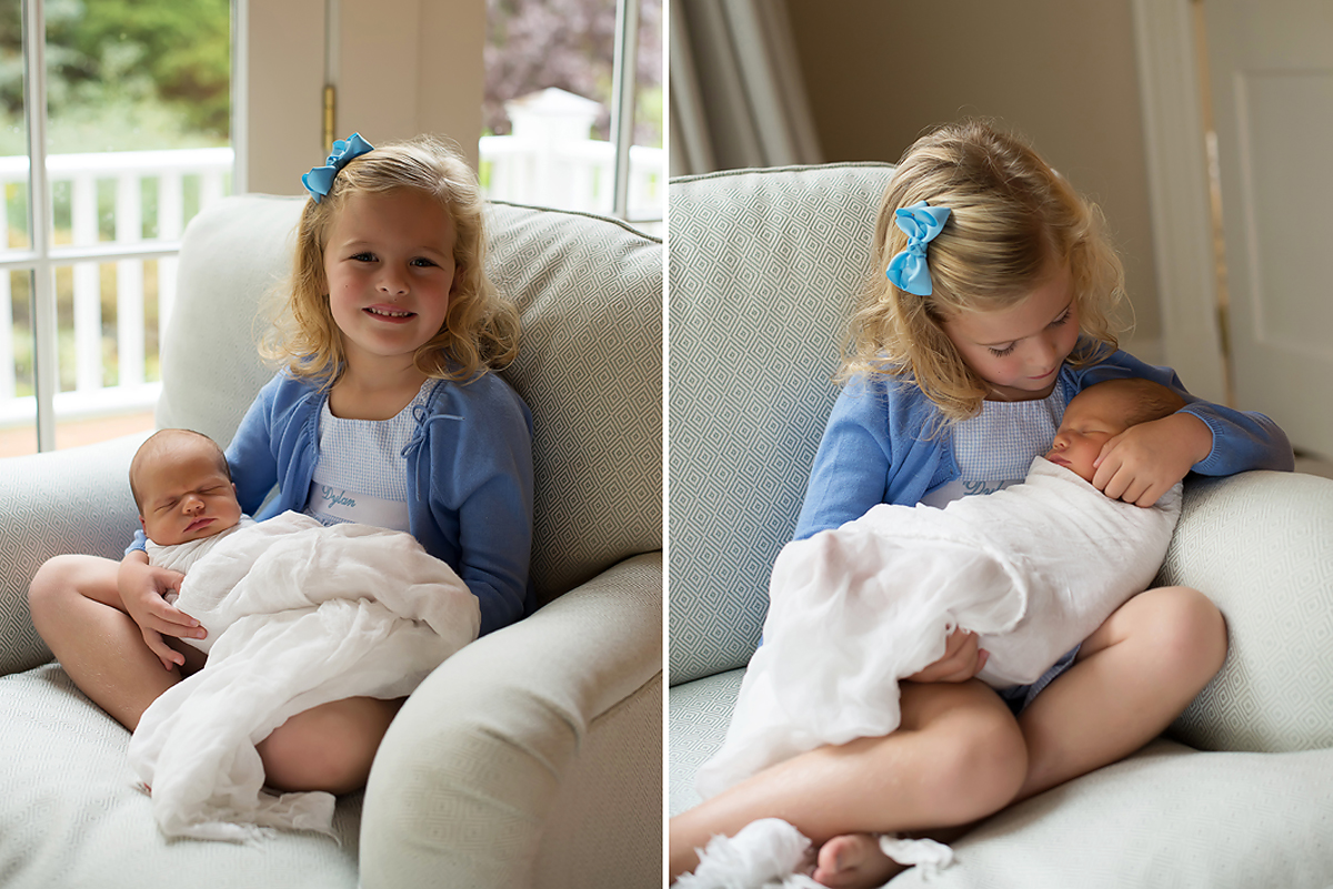 classic baby with sibling photo | West Hartford | Granby | Farmington | Top CT newborn photographer Kelli Dease