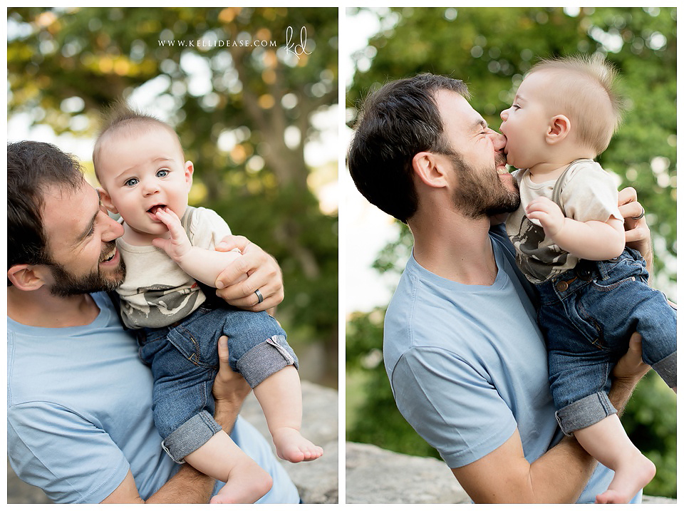 Dad with baby | CT family photographer | Outdoor Summer Photo Session | Kelli Dease Photography | www.kellidease.com