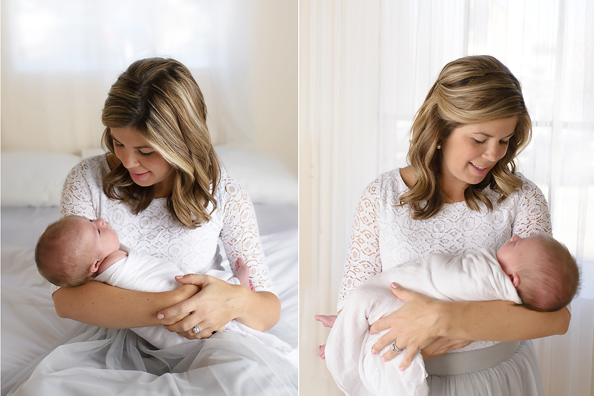 Natural and simple mom and new born baby by top Connecticut newborn photogrpaher.