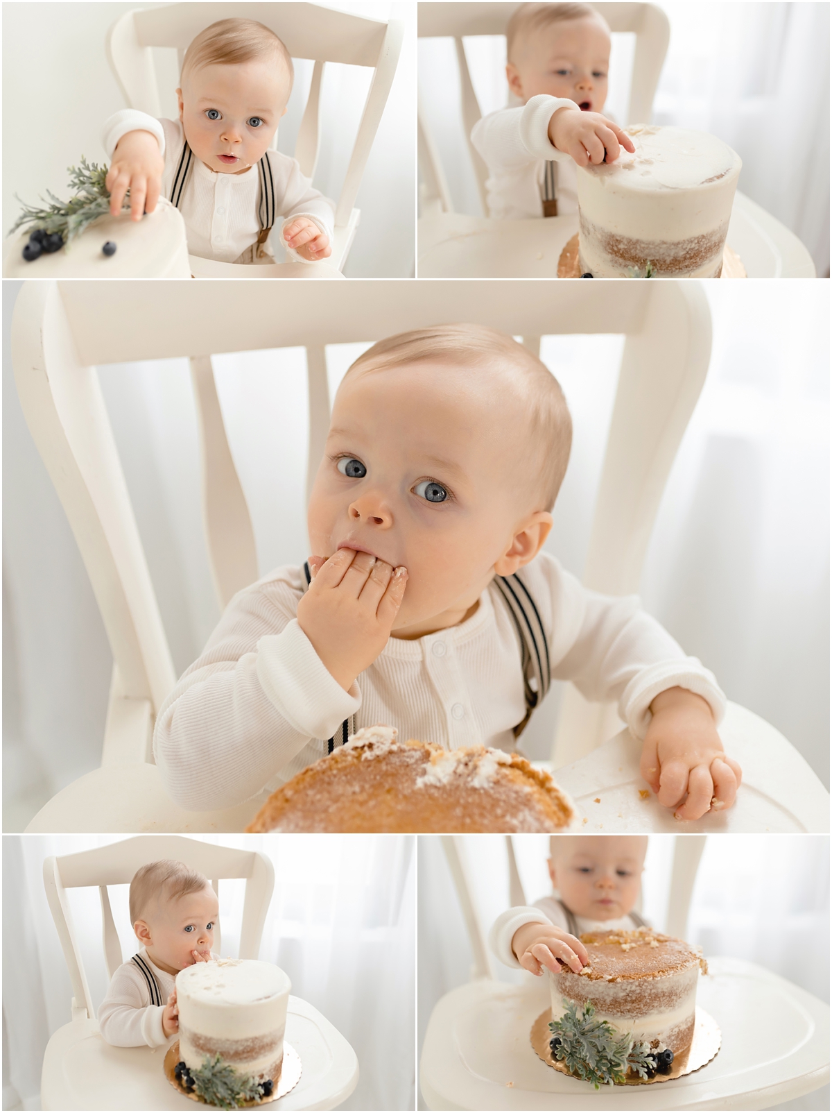 First Birthday Cake Smash Photo Shoot Connecticut | Simple, light and airy cake smash photography | Farmington, CT First Birthday Photographers | CT Baby Photography Studio |www.kellidease.com