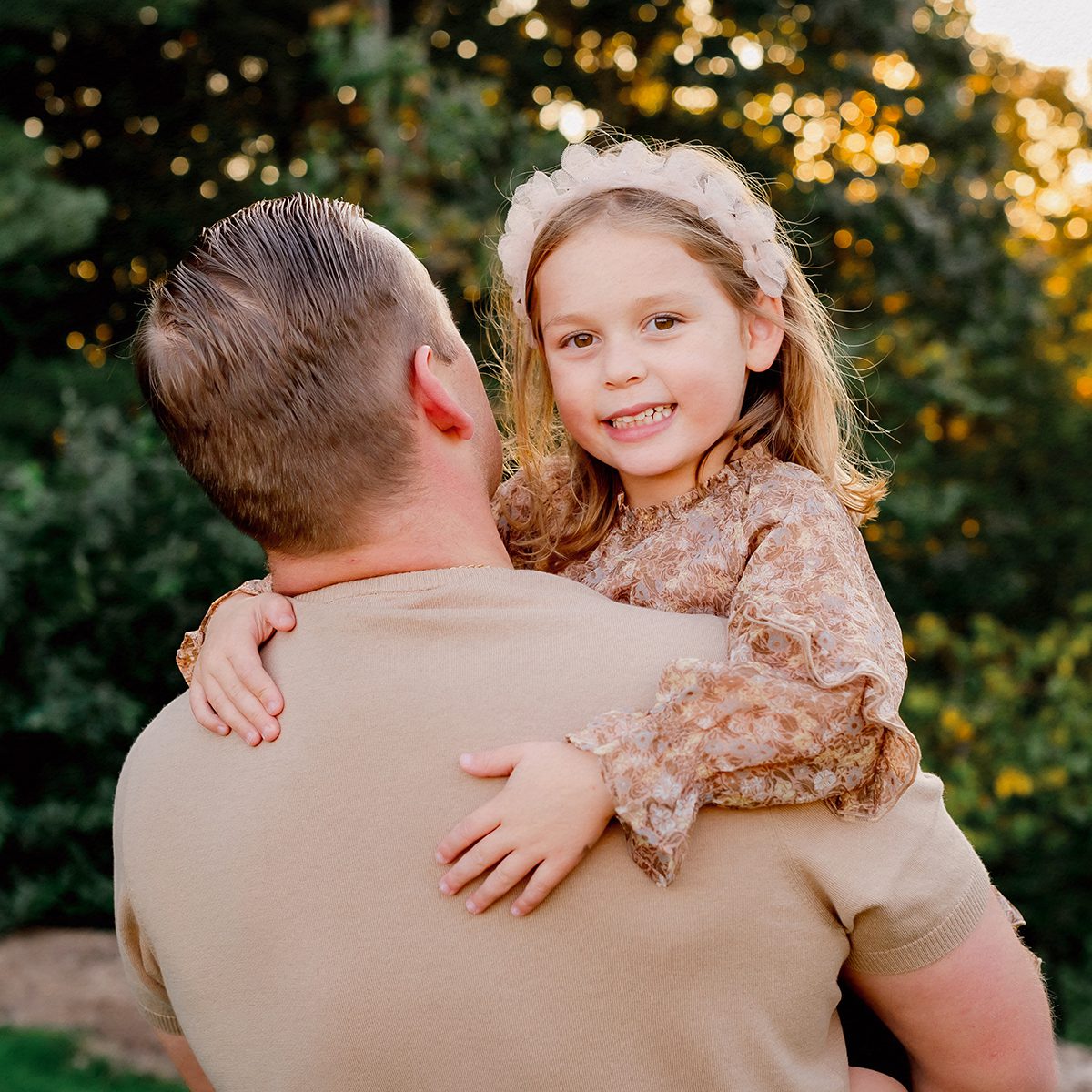 Fall Family Photoshoot 14 Father and daughter fall family photo with golden light set in Avon, CT
