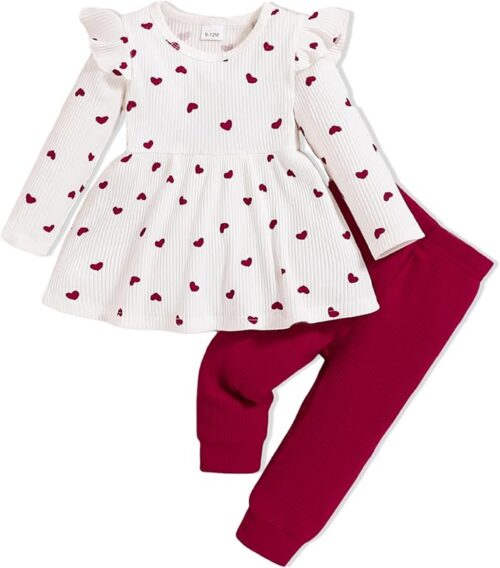 Baby Girls Clothes Toddler Girl Outfits Fall Infant WInter Ribbed Pants Set