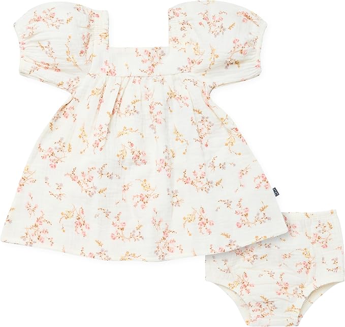 baby girl photo shoot outfit with soft pink flowers